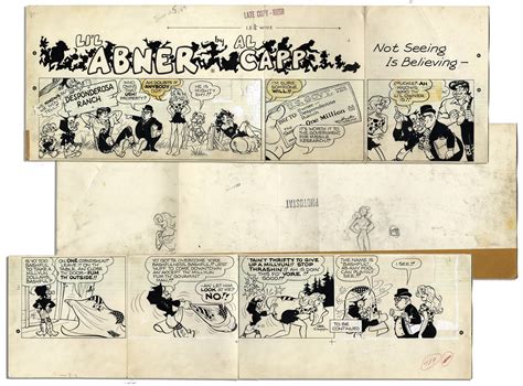 Lot Detail Lil Abner Sunday Strip Hand Drawn By Al Capp From 25 June 1967 Featuring Li