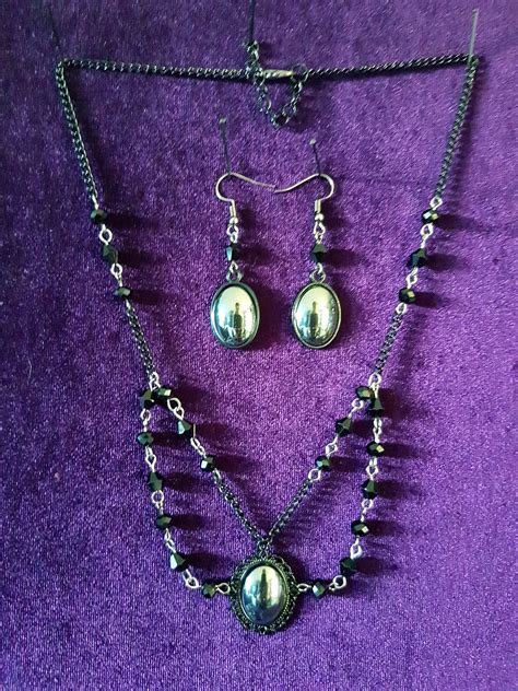 Gothic Hematite Jewellery Set