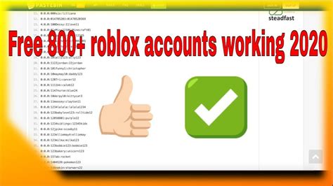 Free Roblox Accounts From Youtube