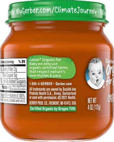 Gerber Organic 1st Foods Carrot Stage 1 Baby Food 4 Oz Fred Meyer