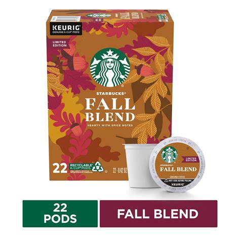 Starbucks Medium Roast K Cup Coffee Pods — Fall Blend For Keurig