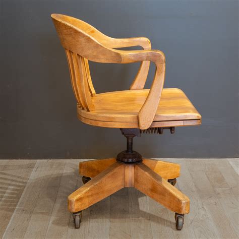 Antique Swivel Oak Desk Chair C1940 S16 Home