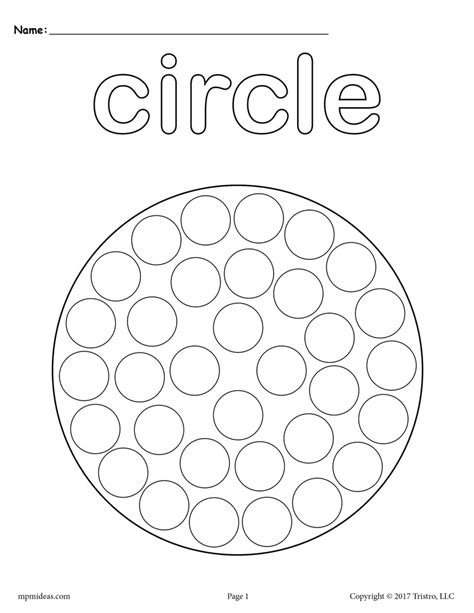 Circle Do A Dot Printable Circle Coloring Page Supplyme