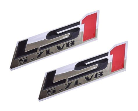 2x Ls1 57l V8 Engine Emblems Badges For Chevrolet Silverado Gm Chevy
