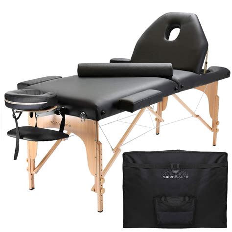 Professional Portable Massage Table With Backrest Black Saloniture