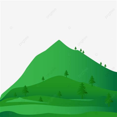 A Green Mountain With Trees On It