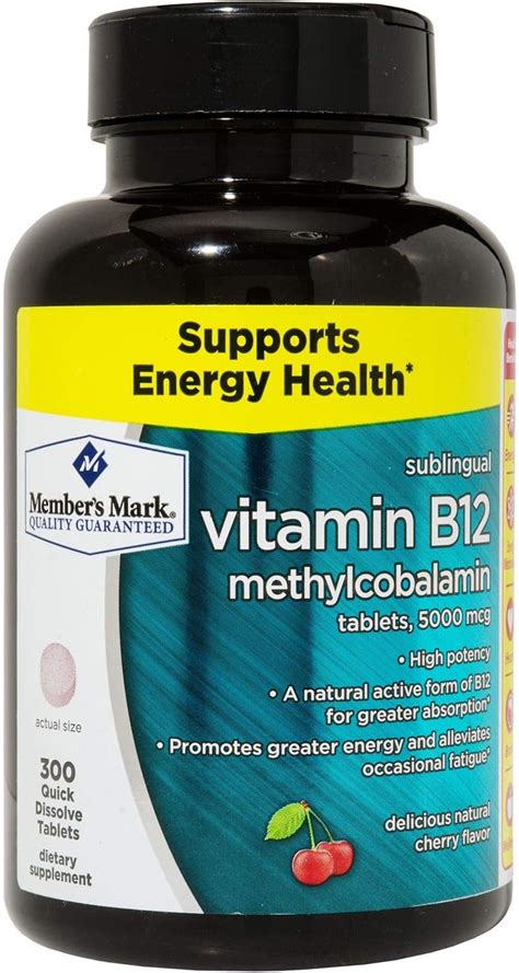Mm Sublingual Vitamin B12 5000mcg Methylcobalamin 300 Ct