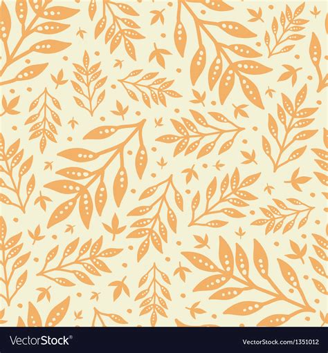 Golden Leaves Seamless Pattern Background Vector Image