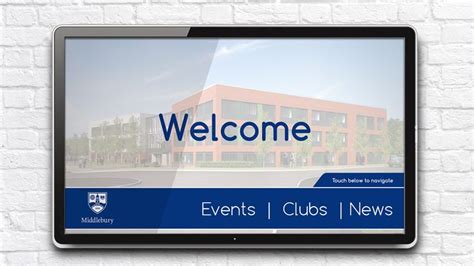 Interactive Screen Welcoming Students And Visitors Digital Signage