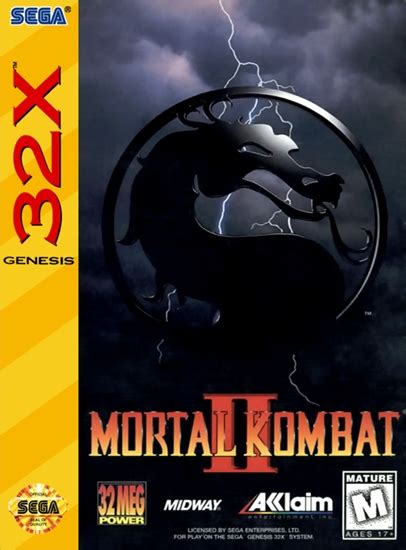 Mortal Kombat 2 Ii Sega Genesis 32x Game