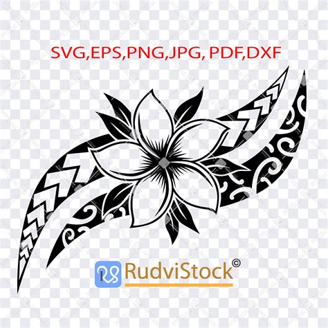 Polynesian Svg Floral Design Maori Flowers Svg Hawaiian Etsy
