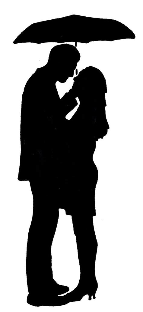 Silhouette Couple Under Umbrella At Getdrawings Free Download