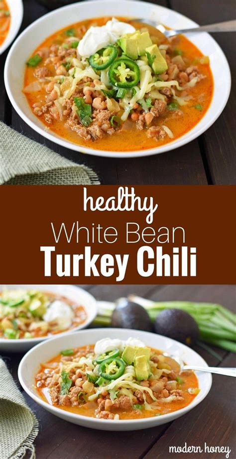 White Bean Turkey Chili Is A Healthy Nutritious Soup Made With Lean