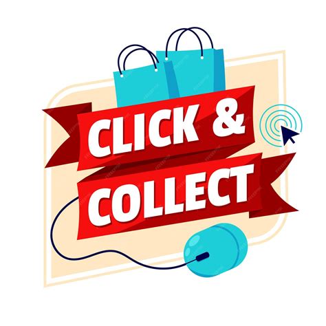 Free Vector Detailed Click And Collect Sign
