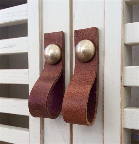 Leather handles for cabinets / nikitaartdesign | Leather handle ...