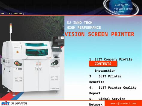 Pptx Global No1 Vision Screen Printer Sj Inno Tech High Performance