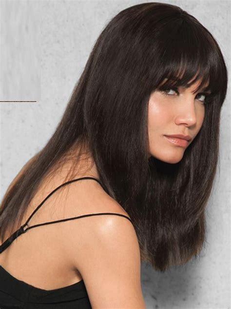 If you have long hair and are bored of your typical hairdos, try having long hair with bangs. 30 Best Long Sleek Black Haircuts with Bangs 2017-2018 ...