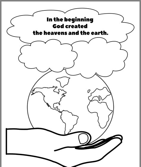 In The Beginning God Created Heaven And Earth Page Coloring Pages