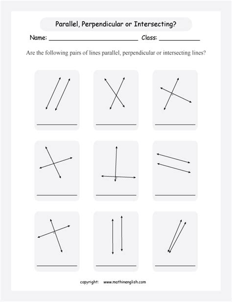 Math Geometry Worksheet Based Of Parallel Intersecting And