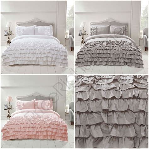 Besides, you'll want options for those times when laundry gets backed up or you'd. FLAMENCO RUFFLE DUVET COVER SET BEDDING GREY PINK WHITE ...