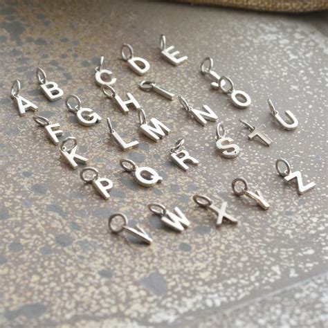 Sterling Silver Initial Charm Alphabet Charms Letter Charms Etsy