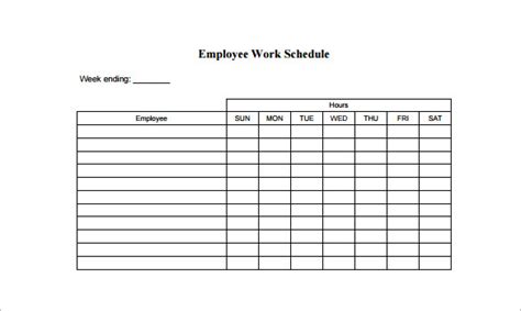 Employee Lunch Schedule Template Printable Schedule Template