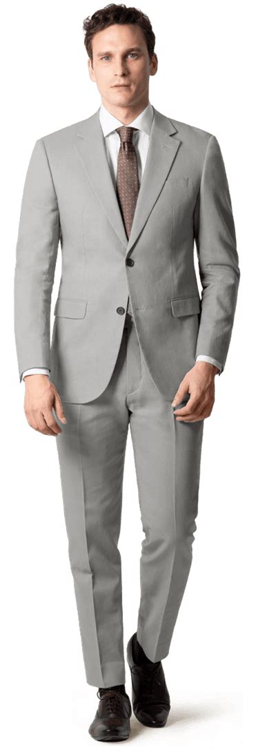 Grey Cotton Linen Suit Hockerty