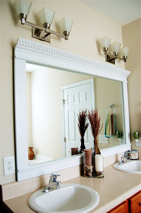 Make a diy mirror frame to transform a dated mirror into a striking one. How to make Frame Bathroom Mirror ... from MDF board and ...