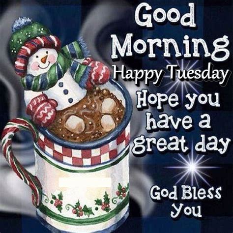 Good Morning Happy Tuesday Winter Snowman Quote Pictures Photos And