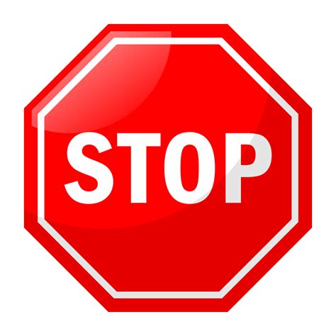 Red Stop Sign No Sign Icon 18888752 Png