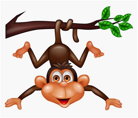 Upside Down Hanging Monkey Clipart Download Cartoon Monkey On Tree
