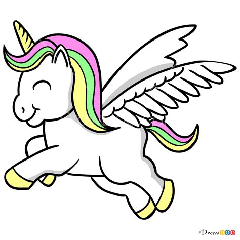 How To Draw Cute Pegasus Horses And Unicorns