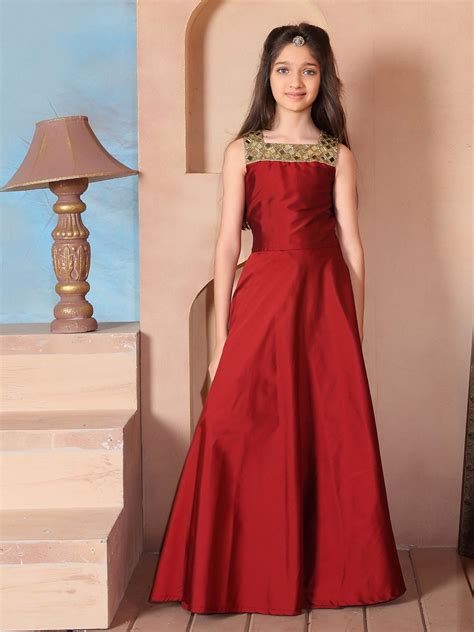 Red Silk Solid Gown Indian Dresses Indian Outfits Gowns Dresses
