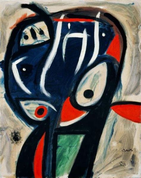 Joan Miró Personnage Personaje 1977 Óleo Sobre Tela 92 X 73 Cm