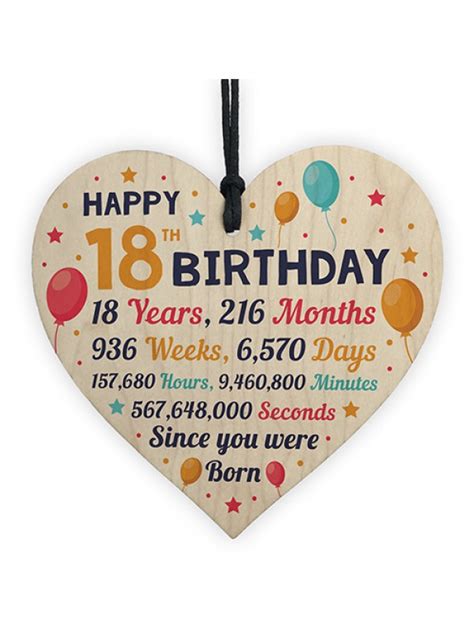 Turning 18 is a special moment for boys as he has entered into adulthood. 18th Birthday Gift For Daughter Son Wooden Hanging Heart 18