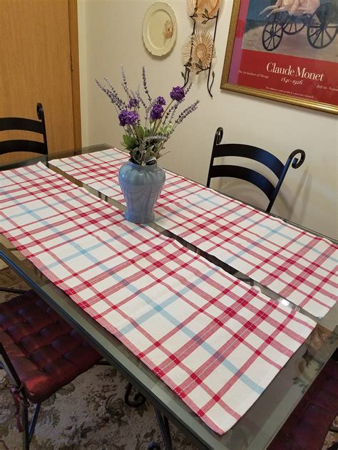 Table Runners Red White Blue Plaid Country Casual Etsy Decor Buy