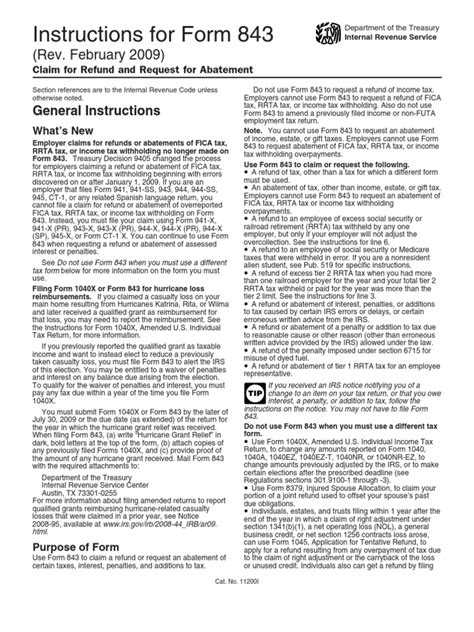 Irs Form 843 Instructions Irs Tax Forms Tax Refund