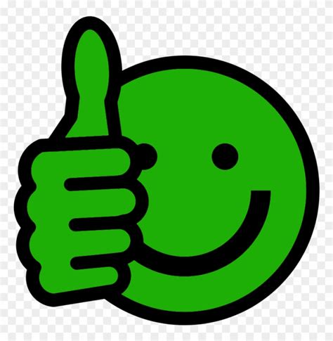 Green Smiley Face Clip Art Thumbs Up Emoji Green Png Free