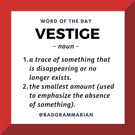 Word Of The Day Vestige