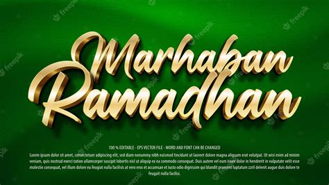 Marhaban Ya Ramadhan Efecto De Texto Editable En 3d Vector Premium