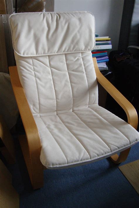 Poang Armchair White With Footstool Ikea In Morley West Yorkshire