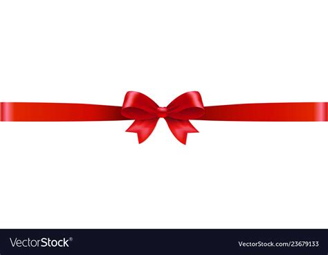 Red Ribbon With Bow Royalty Free Vector Image Vectorstock