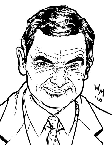 Mr Beans Funny Face Coloring Page Free Printable Coloring Pages For