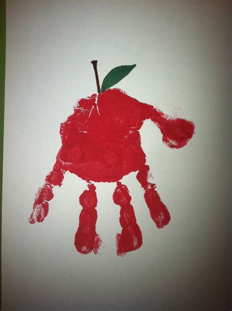 Apple Handprint Craft With Poem Back To School Crafts School Crafts