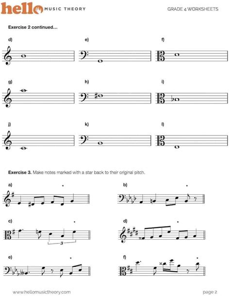 Grade 4 Music Theory Worksheets Hello Music Theory