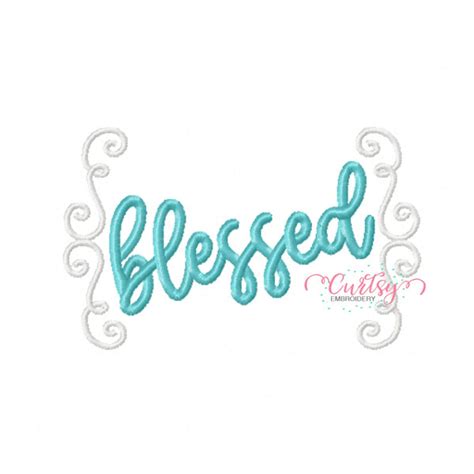 Blessed Embroidery Design Curtsy Embroidery