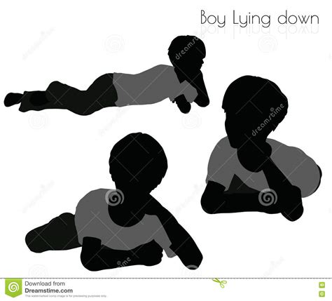 Boy In Lying Down Pose On White Background Stock Vector