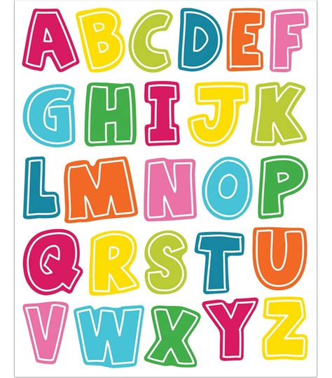 School Pop Alphabet Uppercase Letters Shape Stickers Lettering
