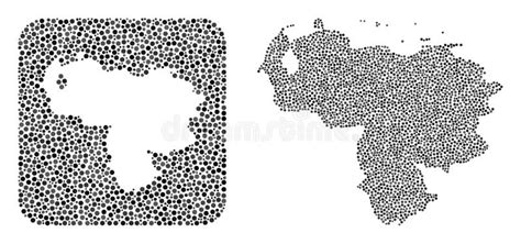 Map Of Venezuela Dot Collage With Subtracted Space Stock Vector