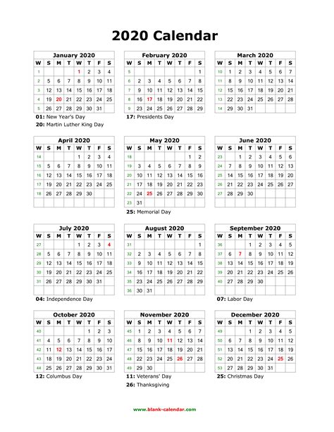 Free Printable Calendar 2020 With Holidays Leticia Camargo